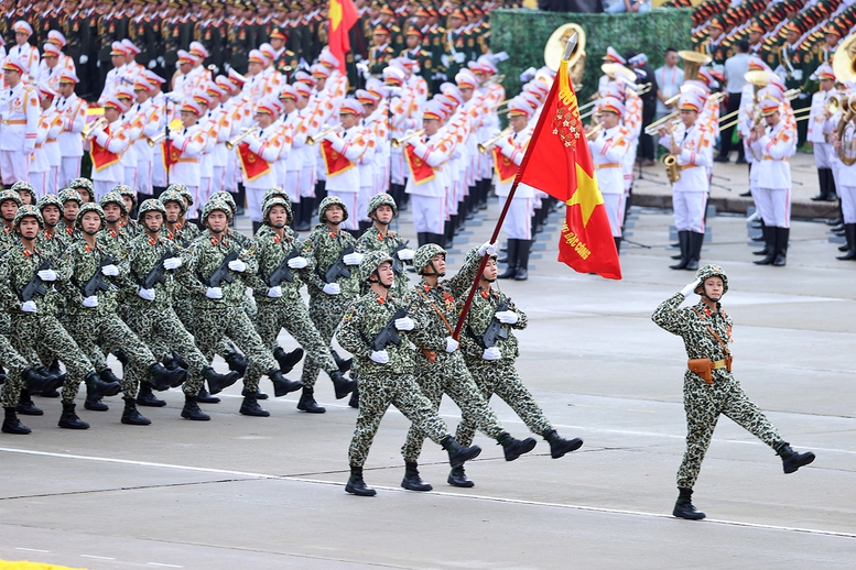 Khối chiến sĩ Đặc công tham gia lễ diễu binh, diễu hành. Ảnh: VGP